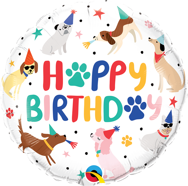 18" ROUND BIRTHDAY PARTY PUPPIES FOIL