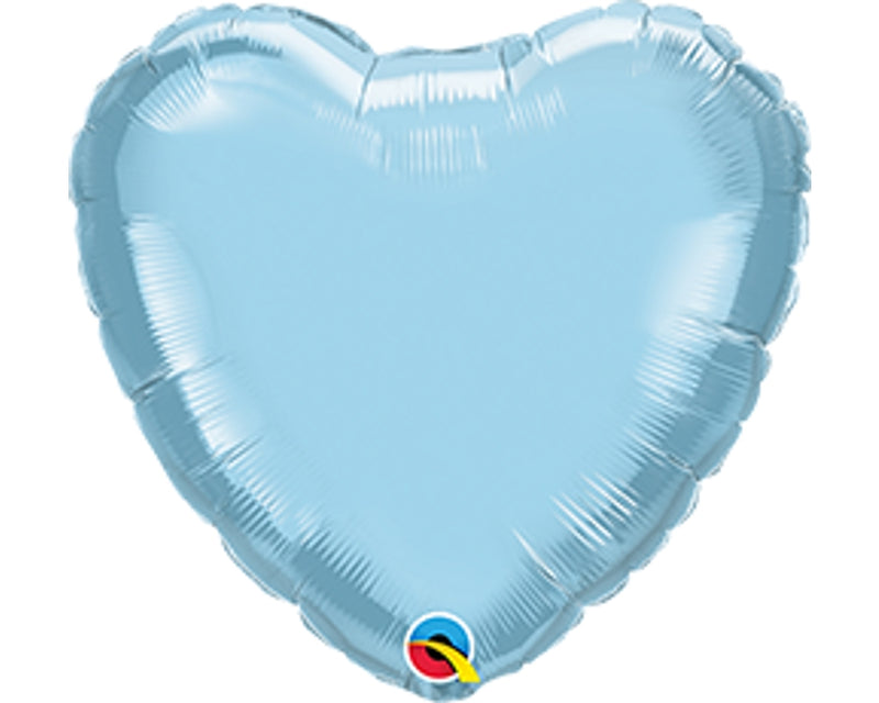 Qualatex 27163 04" Heart Pearl Light Blue Foil