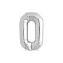 25" LARGE NUMBER ZERO SILVER FOIL