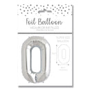 25" LARGE NUMBER ZERO SILVER FOIL