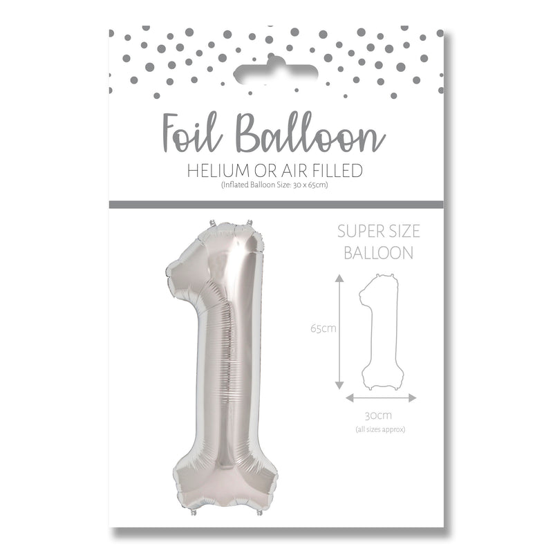 25" LARGE NUMBER 1 SILVER FOIL