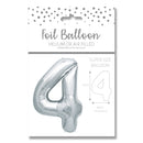 25" LARGE NUMBER 4 SILVER FOIL