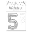 25" LARGE NUMBER 5 SILVER FOIL