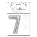 25" LARGE NUMBER 7 SILVER FOIL