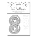 25" LARGE NUMBER 8 SILVER FOIL