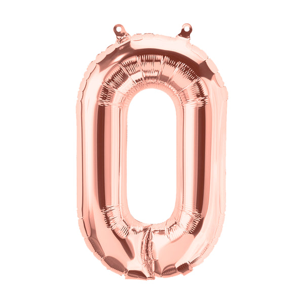 25" LARGE NUMBER ZERO ROSE GOLD FOIL