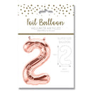 25" LARGE NUMBER 2 ROSE GOLD FOIL