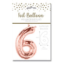 25" LARGE NUMBER 6 ROSE GOLD FOIL