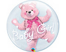 24" DOUBLE BUBBLE BABY PINK BEAR