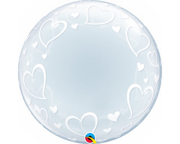 24" DECO BUBBLE STYLISH HEARTS