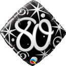 18" Age 80 Elegant Black and Silver