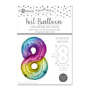 25" LARGE NUMBER 8 MULTI COLOUR FOIL