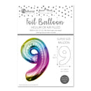 25" LARGE NUMBER 9 MULTI COLOUR FOIL
