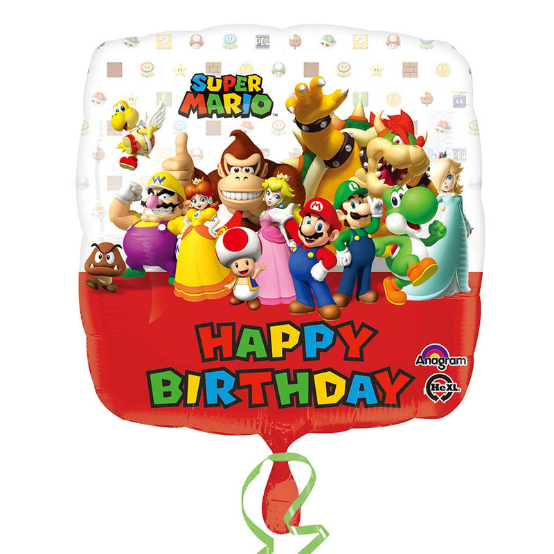 18" SQUARE SUPER MARIO BROS HAPPY BIRTHDAY FOIL
