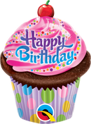 Qualatex 32935 14" BIRTHDAY FROSTED CUPCAKE FOIL