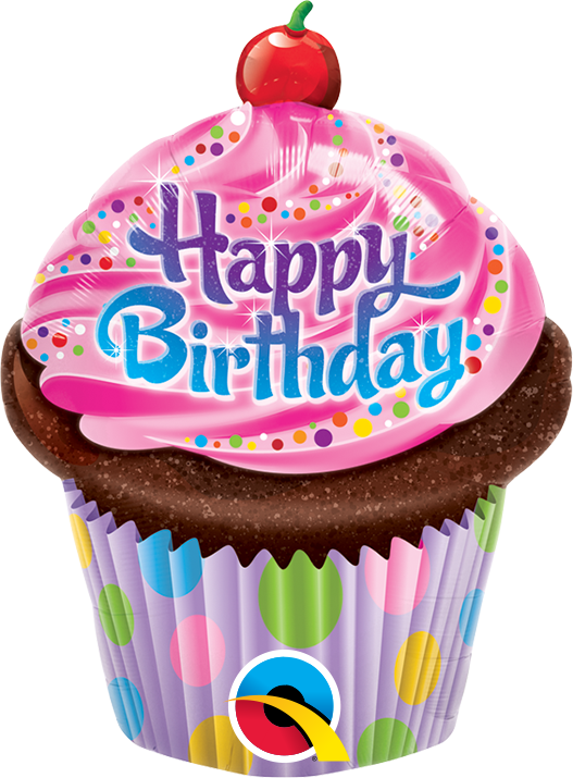 Qualatex 32935 14" BIRTHDAY FROSTED CUPCAKE FOIL