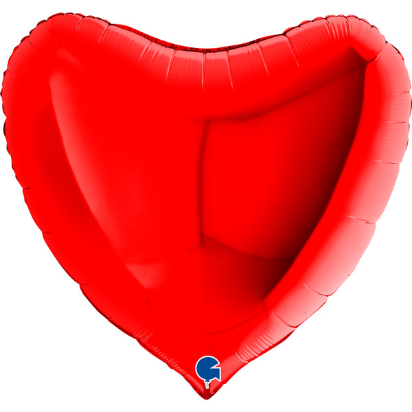 36" HEART RED FOIL