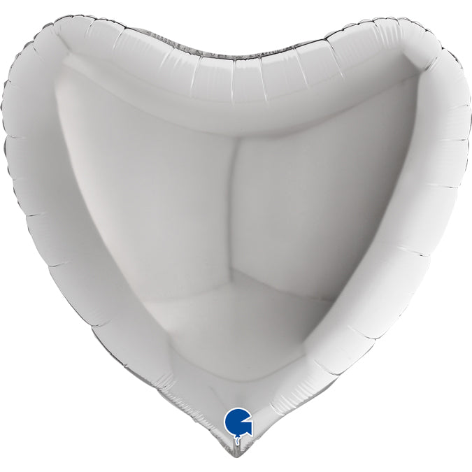 36" HEART SILVER FOIL