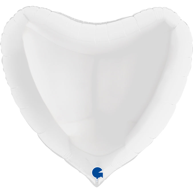 36" HEART WHITE FOIL