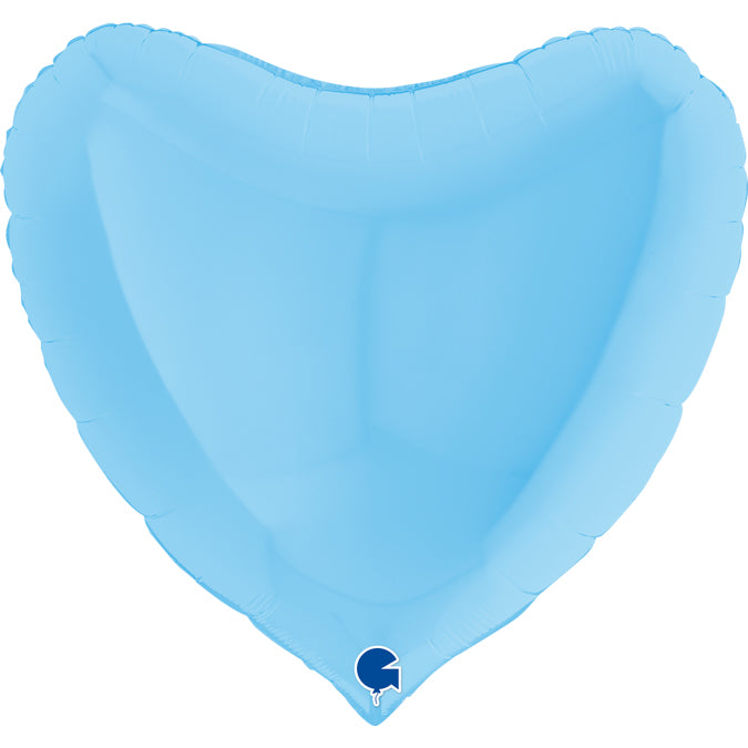36" HEART MATTE BLUE FOIL