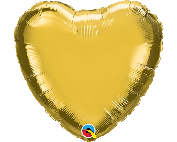 Qualatex 36334 9" Heart Gold Foil