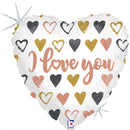18" HEART ROSE GOLD LOVE YOU FOIL