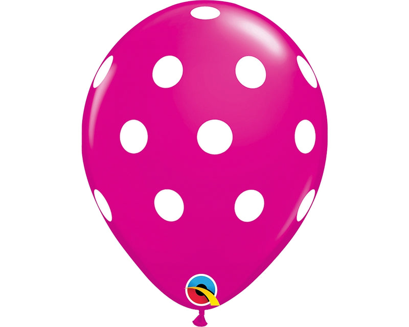 11" ROUND BIG POLKA DOT WILD BERRY (50 PER BAG)