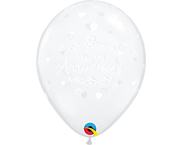 11" RETAIL LATEX ANNIVERSARY CLASSIC HEARTS (6 BAGS OF 6 BALLOONS PER BAG)