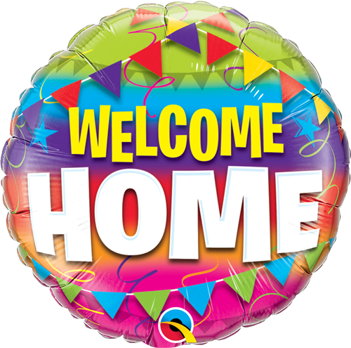 18" ROUND WELCOME HOME PENNANTS FOIL