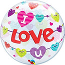 Qualatex 46047 I Love You Banner Hearts Bubble
