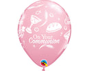 11" RETAIL LATEX COMMUNION SYMBOLS PINK (6 BAGS OF 6 BALLOONS PER BAG)
