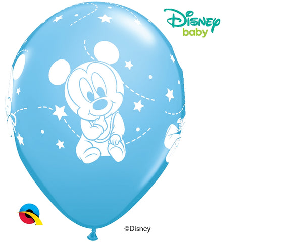 12" RETAIL LATEX  BABY MICKEY  STARS (6 BAGS OF 6 BALLOONS PER BAG)