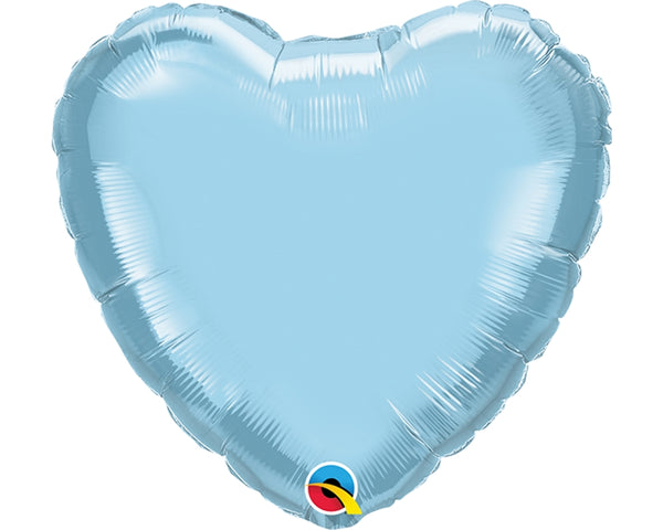 Qualatex 54584 9" Heart Pearl Light Blue Foil