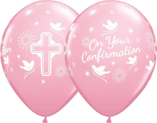 11" RETAIL LATEX CONFIRMATION PEARL PINK (6 BAGS OF 6 BALLOONS PER BAG)
