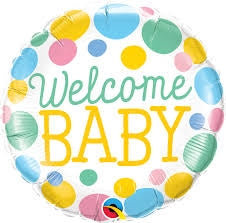 Welcome Baby Dots Foil
