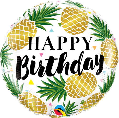 Birthday Golden Pineapples Foil