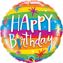9" ROUND BIRTHDAY RAINBOW STRIPES FOIL
