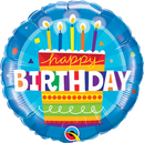 9" ROUND BIRTHDAY CAKE BLUE FOIL