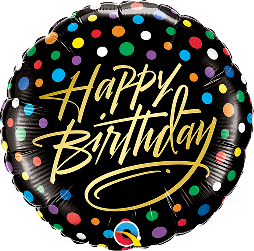 Qualatex 58411 9" Birthday Script Foil Balloon