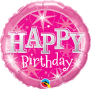 Qualatex 58415 9" Birthday Pink Sparkle Foil