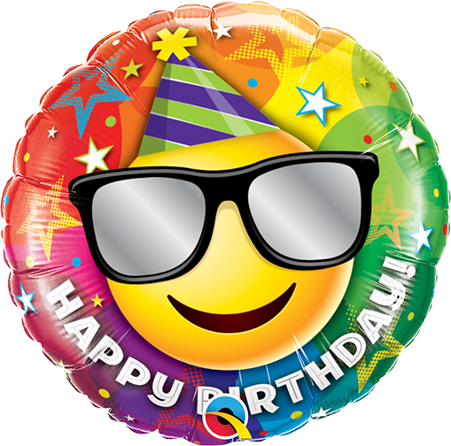 9" ROUND BIRTHDAY SMILEY FOIL