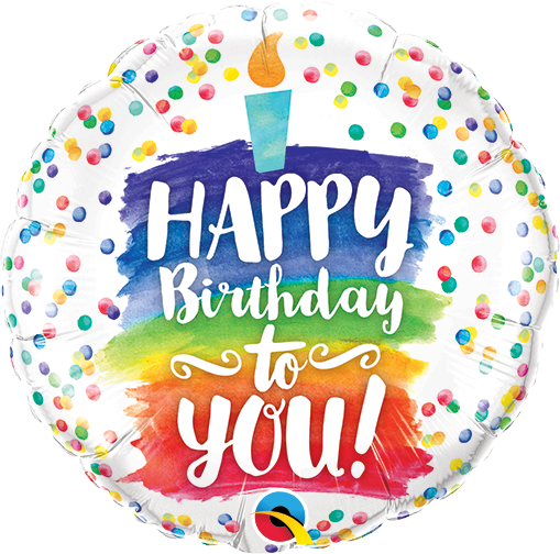 9" ROUND HAPPY BIRTHDAY TO YOU RAINBOW CAKE FOIL