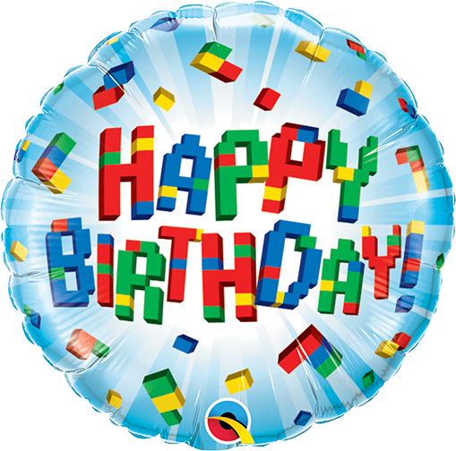 9" ROUND BIRTHDAY EXPLODING BLOCKS FOIL