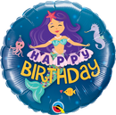 9" ROUND HAPPY BIRTHDAY MERMAID FOIL