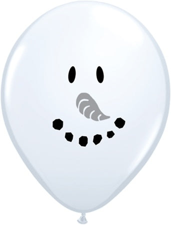 5" White Smile Face Snowman Latex