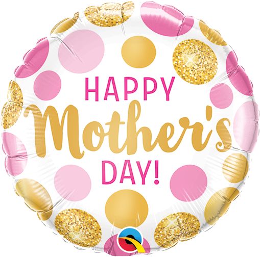 Qualatex 73657 9 Inch Mothers Day Pink & Gold Foil