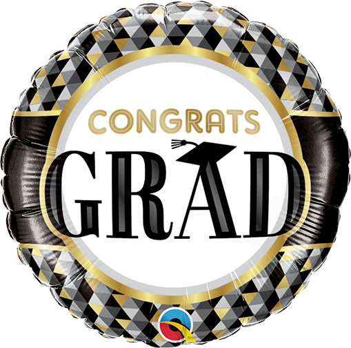 Qualatex 73668 9 Inch Grad Black & Gold Foil