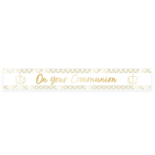 BANNER: BOTANICAL CELEBRATION COMMUNION FOIL BANNER 2.7m