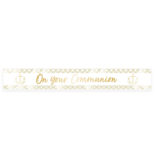 BANNER: BOTANICAL CELEBRATION COMMUNION FOIL BANNER 2.7m