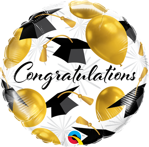 Qualatex 82283 Congratulations Gold Balloons Foil